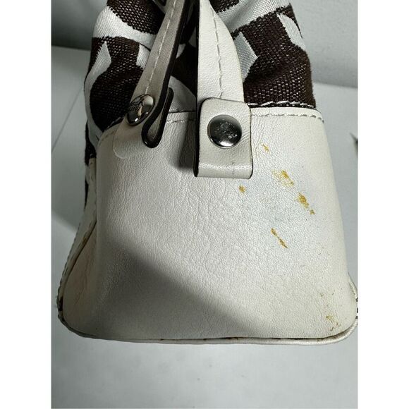 Coach Op Art Peyton Carryall Satchel Bag Tote 14515  Ivory Gray See Description - Picture 10 of 16